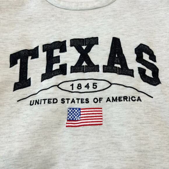 SHEIN Gray Texas Graphic Sweatshirt Women’s Medium USA Flag Pullover Crewneck - Picture 7 of 7